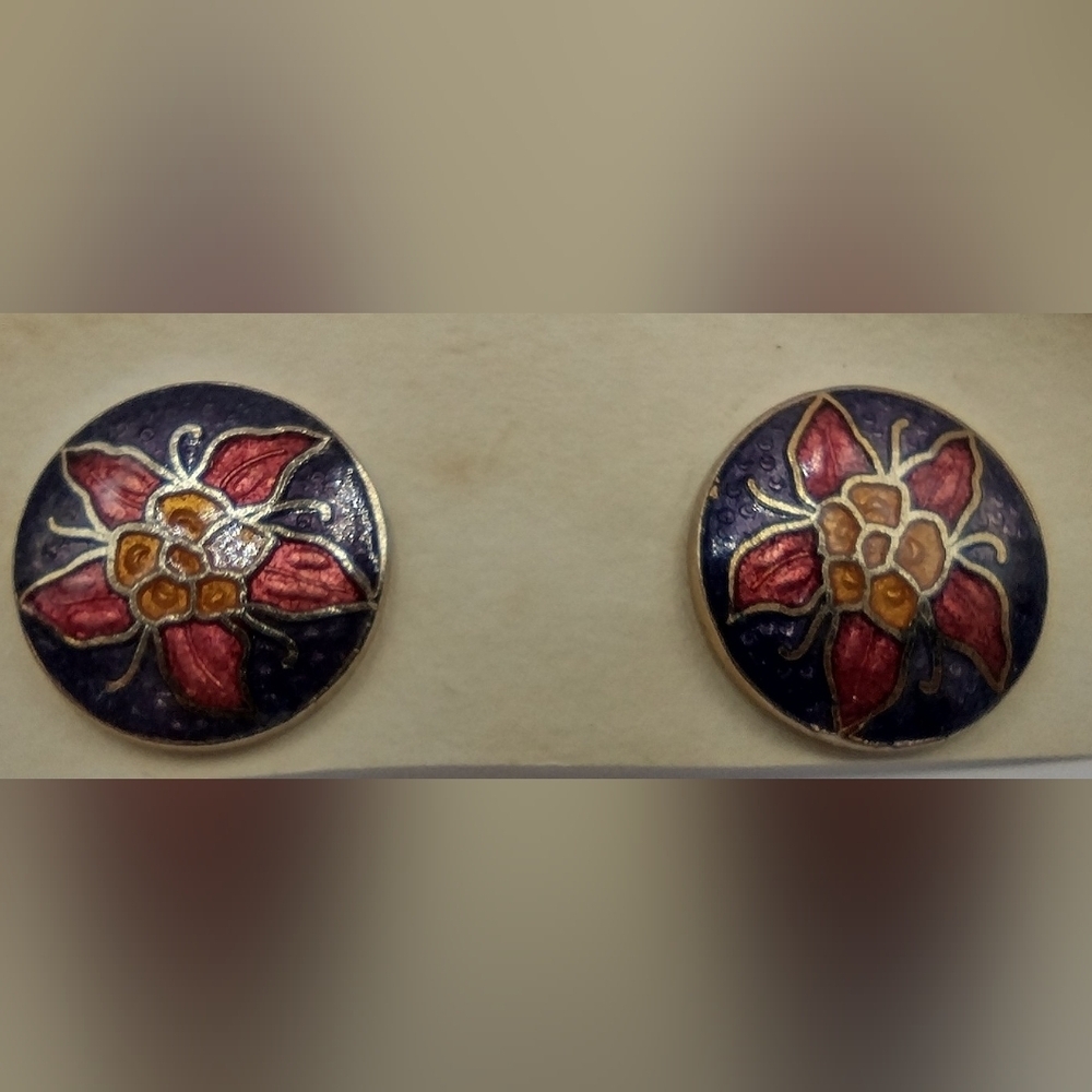 Vintage Cloisonne Earrings